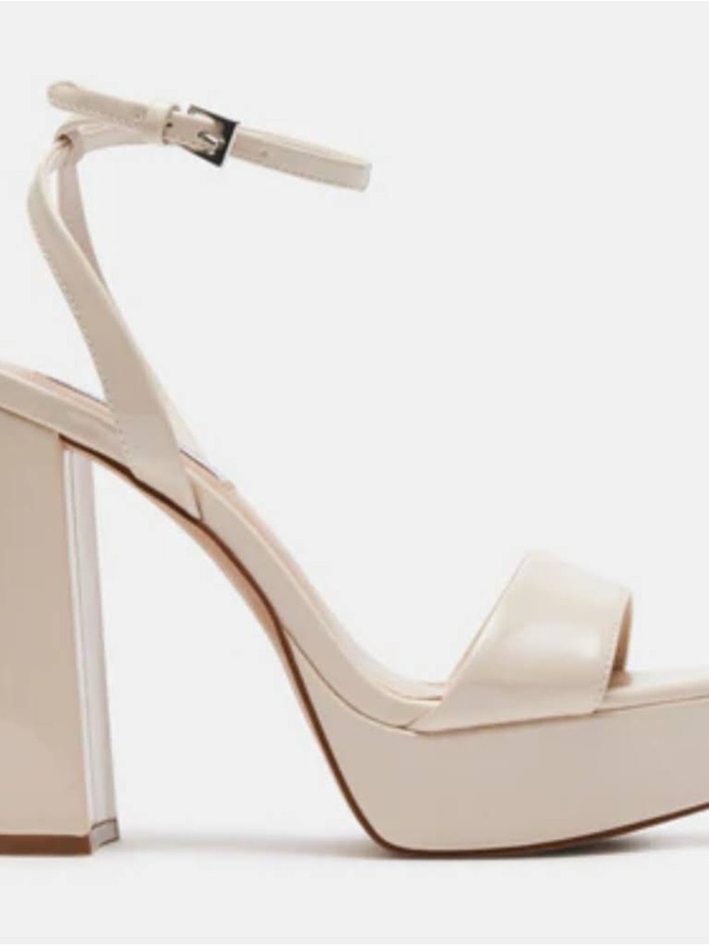 Steve Madden Lessa Patent Platform Heels in Bone
